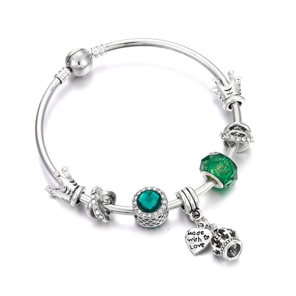 female bangle jewelry crown pendant gem crystal rhinestones beads smooth silver women charm bangles bracelets girl gift diy, Black
female bangle jewelry crown pendant gem crystal rhinestones beads smooth silver women charm bangles bracelets girl gift diy, Black