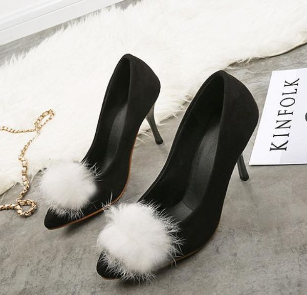 2019 women's shoes in spring and autumn with new style high heel fine heel pointed end suede@277, Black
2019 women's shoes in spring and autumn with new style high heel fine heel pointed end suede@277, Black