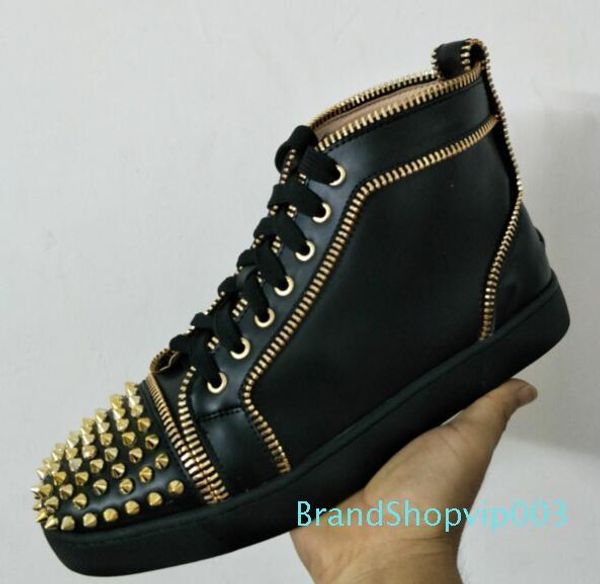 2019 new designer shoes man casual woman sneaker fashion high crystal rivets red gold silver chaussure drop shipping size 35-47, Black
2019 new designer shoes man casual woman sneaker fashion high crystal rivets red gold silver chaussure drop shipping size 35-47, Black