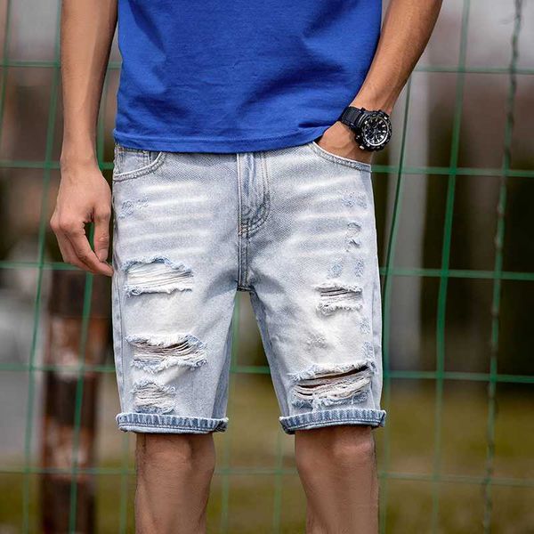 2020 summer men's jeans light shorts han fan trend hole knee length fashion casual slim lightweight straight jeans, Blue
2020 summer men's jeans light shorts han fan trend hole knee length fashion casual slim lightweight straight jeans, Blue