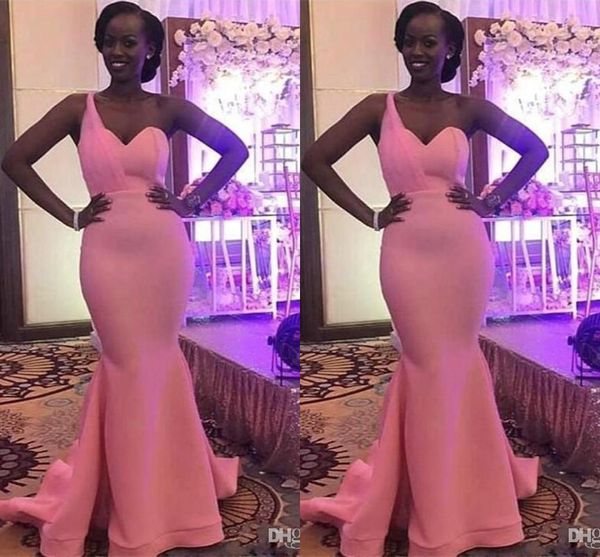 african black girl pink mermaid prom dresses one shoulder floor length pleats formal party evening gowns vestidos de fiesta, Black;red
african black girl pink mermaid prom dresses one shoulder floor length pleats formal party evening gowns vestidos de fiesta, Black;red