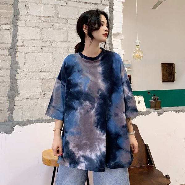 new summer korean loose tie-dye short-sleeve t-shirt harajuku retro loose letter print oversized women tees, White
new summer korean loose tie-dye short-sleeve t-shirt harajuku retro loose letter print oversized women tees, White