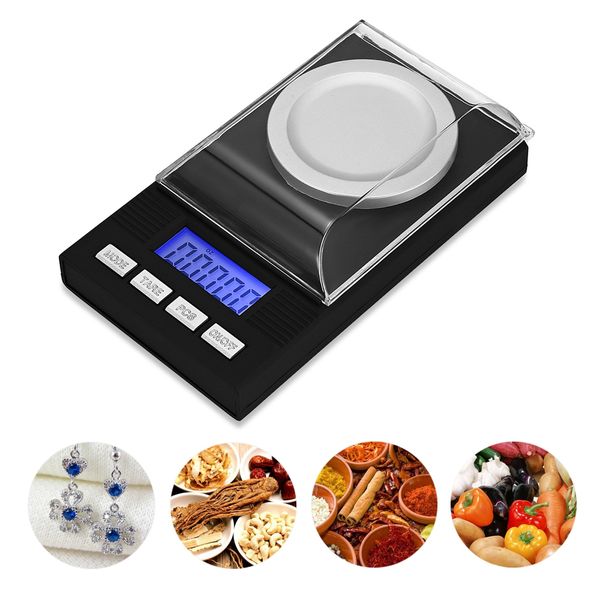 

50g / 0.001g digital milligram / gram high precision pocket scale weight measurement tool with lcd display for laboratory