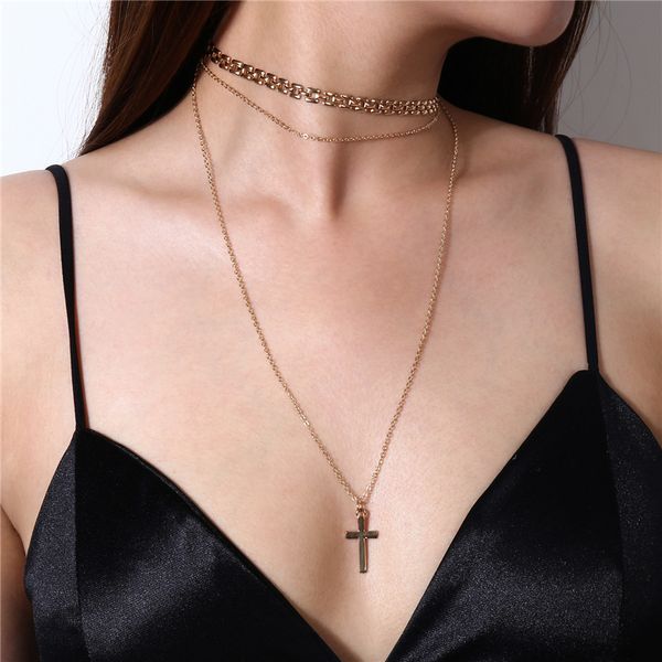 ailodo fashion cross pendant necklace for women multi layer gold silver color chokers necklace on neck collar bijoux gift
ailodo fashion cross pendant necklace for women multi layer gold silver color chokers necklace on neck collar bijoux gift