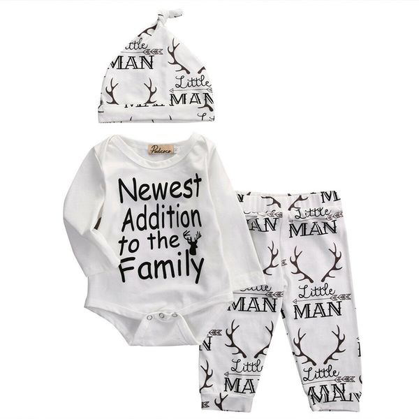 fasihon baby boy clothes set girls long sleeve o-neck romper newborn pant hat infant outfits set new, White
fasihon baby boy clothes set girls long sleeve o-neck romper newborn pant hat infant outfits set new, White