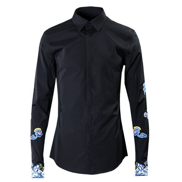 chinese rosy cloud bmbroidery men shirts long sleeve slim black turn-down male shirt city fashion streetwear casual clothing, White;black
chinese rosy cloud bmbroidery men shirts long sleeve slim black turn-down male shirt city fashion streetwear casual clothing, White;black