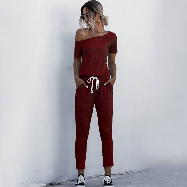 2020 womens off shoulder jumpsuit summer solid black gray casual overalls rompers long pants combination ladies jumpsuits, Black;white
2020 womens off shoulder jumpsuit summer solid black gray casual overalls rompers long pants combination ladies jumpsuits, Black;white