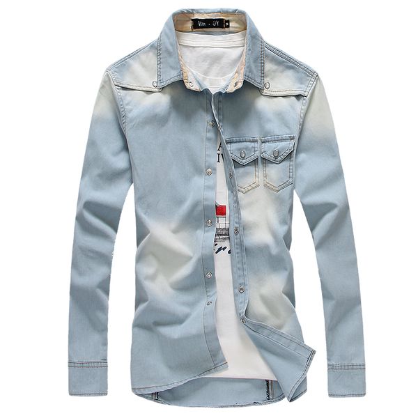 2020 fashion mens shirt autumn men's denim shirts leisure long sleeve shirt cowboy shellort men clothing cotton size xxxl, White;black
2020 fashion mens shirt autumn men's denim shirts leisure long sleeve shirt cowboy shellort men clothing cotton size xxxl, White;black
