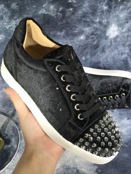 elegance black velvets leather junior red bottom shoes spikes orlato lace up sneakers fashion studs walking casual shoes ing
elegance black velvets leather junior red bottom shoes spikes orlato lace up sneakers fashion studs walking casual shoes ing