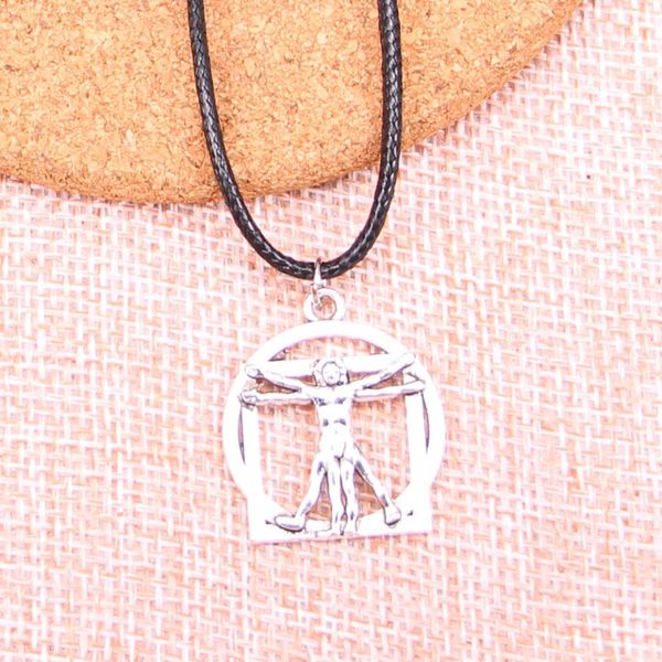 20pcs antique silver color da vinci human figure pendant 26*22mm leather chain necklace black leather cord necklace
20pcs antique silver color da vinci human figure pendant 26*22mm leather chain necklace black leather cord necklace
