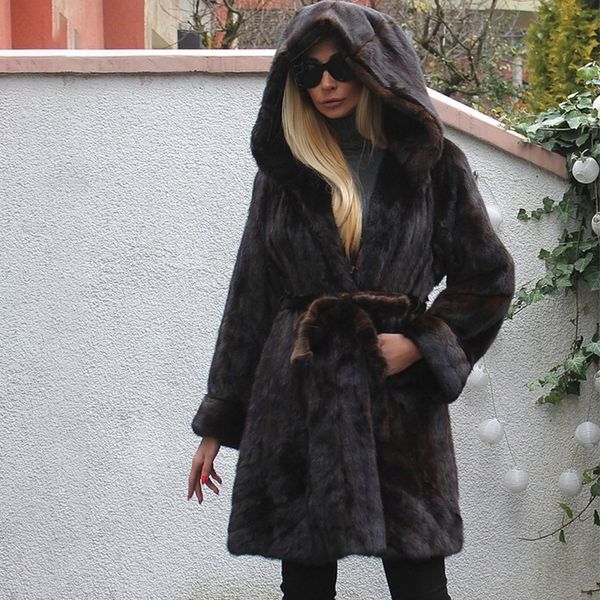 fursarcar 2019 new fashion natural real brown mink swinger coat with large hood for women luxury long winter genuine fur jacket, Black
fursarcar 2019 new fashion natural real brown mink swinger coat with large hood for women luxury long winter genuine fur jacket, Black