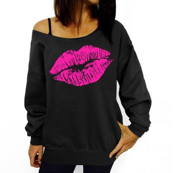 elegant women one shoulder sweatshirts lip print autumn female young girl hip hop sweatshirt fashion loose clothing, Black
elegant women one shoulder sweatshirts lip print autumn female young girl hip hop sweatshirt fashion loose clothing, Black