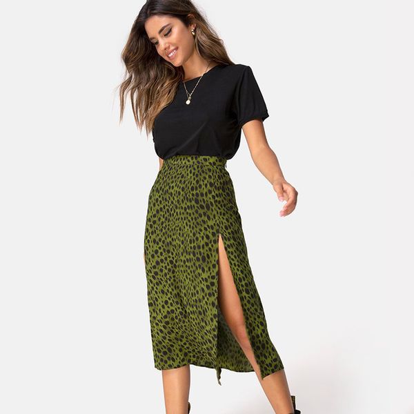leopard print club skirts women new autumn fashion high split fork green party skirts ladies streetwear knee length, Black
leopard print club skirts women new autumn fashion high split fork green party skirts ladies streetwear knee length, Black