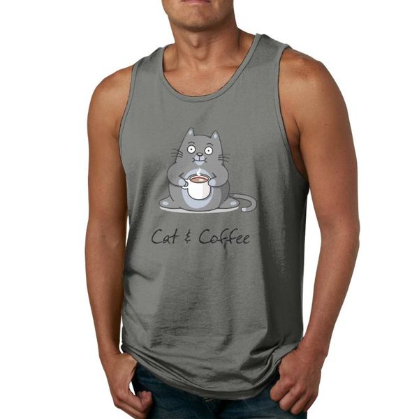 cat and coffee cat and coffeeyy men' tank shirt, White;black
cat and coffee cat and coffeeyy men' tank shirt, White;black