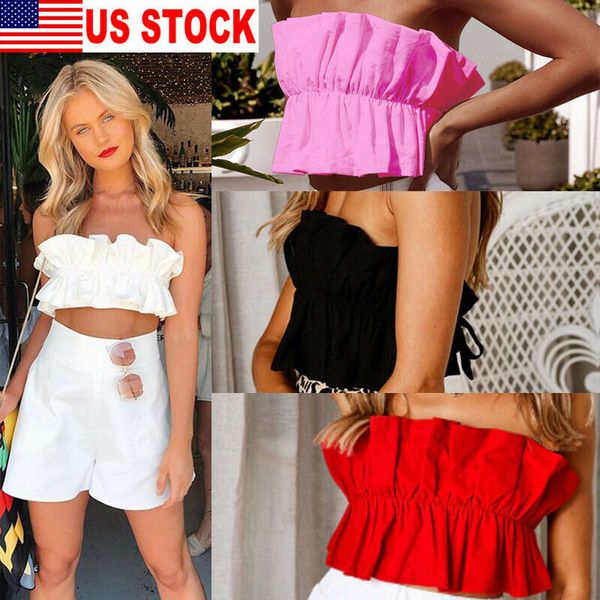 us women summer sleeveless crop tank vest shirt blouse ruffle beach clothes, White
us women summer sleeveless crop tank vest shirt blouse ruffle beach clothes, White