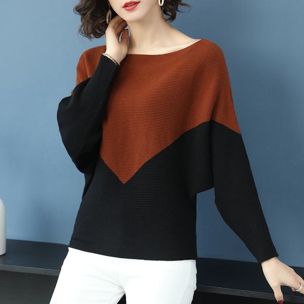 batwing sleeve sweater women knit pullover spring autumn clothes loose short color matching sweater jumper casual female, White;black
batwing sleeve sweater women knit pullover spring autumn clothes loose short color matching sweater jumper casual female, White;black
