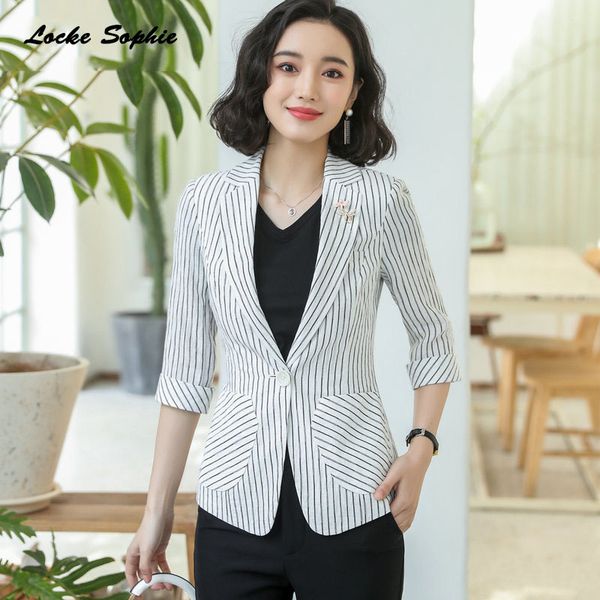 1pcs womens plus size blazers coats 2019 autumn cotton blend stripe small pockets small suits jackets ladies skinny blazers suit, White;black
1pcs womens plus size blazers coats 2019 autumn cotton blend stripe small pockets small suits jackets ladies skinny blazers suit, White;black