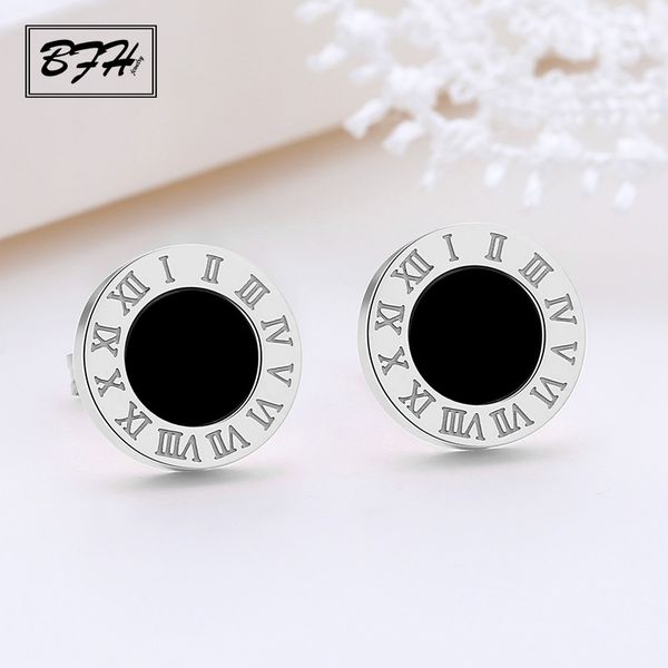 bfh fashion luxury round stainless steel stud earrings for woman men girl anti-allergy rose gold roman number earring jewelry, Golden;silver
bfh fashion luxury round stainless steel stud earrings for woman men girl anti-allergy rose gold roman number earring jewelry, Golden;silver