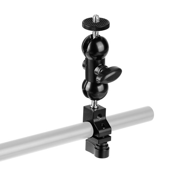 camvate 15mm rod clamp mini ball head with double-ended 1/4"-20 screw adapter for camera monitor c2082
camvate 15mm rod clamp mini ball head with double-ended 1/4"-20 screw adapter for camera monitor c2082
