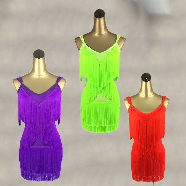 latin dance dress sling tassel dresses samba costume cha cha tango dancer dancing clothes woman practice performance wear dn2333, Black;red
latin dance dress sling tassel dresses samba costume cha cha tango dancer dancing clothes woman practice performance wear dn2333, Black;red