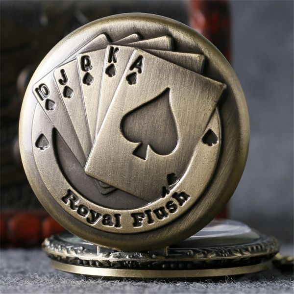 vintage bronze royal flush poker design quartz pocket watch steampunk cool necklace pendant clock for men women dropshipping, Slivery;golden
vintage bronze royal flush poker design quartz pocket watch steampunk cool necklace pendant clock for men women dropshipping, Slivery;golden