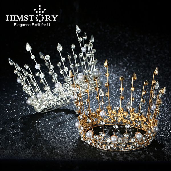 himstory crystal pearl tiara wedding crown hairwear bride hair accessories round princess crown bridal pearl tiara headband, Golden;white
himstory crystal pearl tiara wedding crown hairwear bride hair accessories round princess crown bridal pearl tiara headband, Golden;white