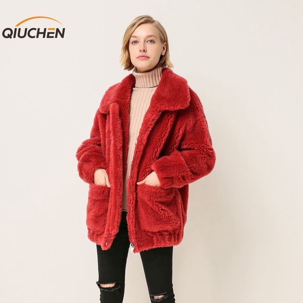 qiuchen pj1867 2019 new arrival real sheep fur coat short style over size fashion women jacket, Black
qiuchen pj1867 2019 new arrival real sheep fur coat short style over size fashion women jacket, Black