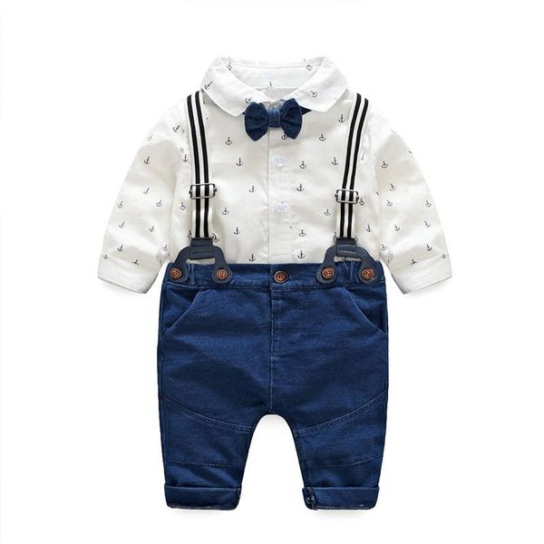 children's clothing autumn boy jumpsuit crawling shirt lapel t- shirt suspenders casual pants baby gentleman clothes 2 piece set, White
children's clothing autumn boy jumpsuit crawling shirt lapel t- shirt suspenders casual pants baby gentleman clothes 2 piece set, White