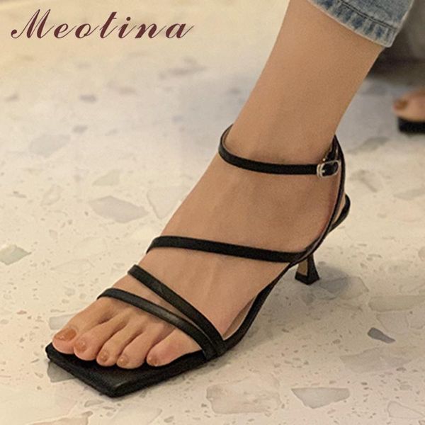 meotina narrow band real leather mid heel sandals ankle strap square toe shoes buckle thin heel sandals lady summer violet, Black
meotina narrow band real leather mid heel sandals ankle strap square toe shoes buckle thin heel sandals lady summer violet, Black
