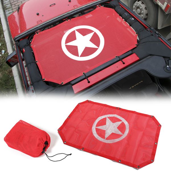red car roof mesh uv protection sunshade cover for jeep wrangler jk 2007-2017 auto exterior accessories (pentagram
red car roof mesh uv protection sunshade cover for jeep wrangler jk 2007-2017 auto exterior accessories (pentagram