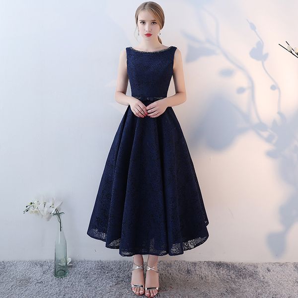 beading scoop neck lace evening dresses tea length 2019 midi party dress elegant prom gowns, Black;red
beading scoop neck lace evening dresses tea length 2019 midi party dress elegant prom gowns, Black;red