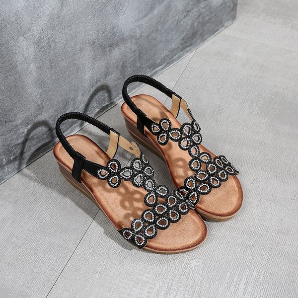 woman summer sandals 2020 fashion elastic band wedges female women footwear ladies beach shoes women's crystal plus size 42, Black
woman summer sandals 2020 fashion elastic band wedges female women footwear ladies beach shoes women's crystal plus size 42, Black