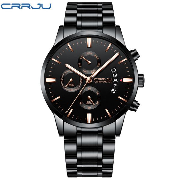crrju new men's waterproof sport wrist calendar watch with multifunctional chronograph quartz heavy watches fashion male clock, Slivery;brown
crrju new men's waterproof sport wrist calendar watch with multifunctional chronograph quartz heavy watches fashion male clock, Slivery;brown
