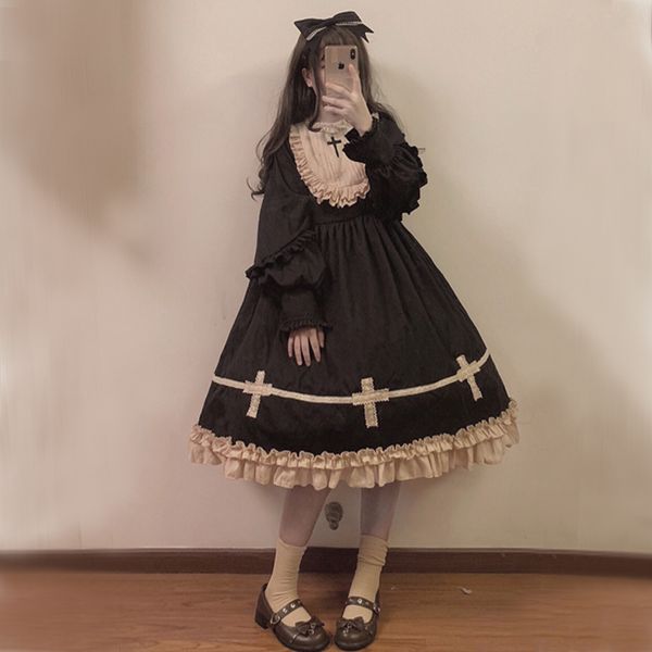 sweet gothic lolita op loli cosplay gothic lolita dress vintage lace o-neck cross thickening victorian dress kawaii girl, Blue
sweet gothic lolita op loli cosplay gothic lolita dress vintage lace o-neck cross thickening victorian dress kawaii girl, Blue