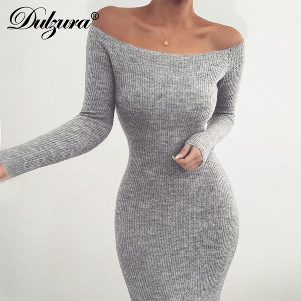 dulzura knitted ribbed women midi dress bodycon off shoulder elegant long sleeve party 2019 autumn winter clothes christmas, Black;gray
dulzura knitted ribbed women midi dress bodycon off shoulder elegant long sleeve party 2019 autumn winter clothes christmas, Black;gray