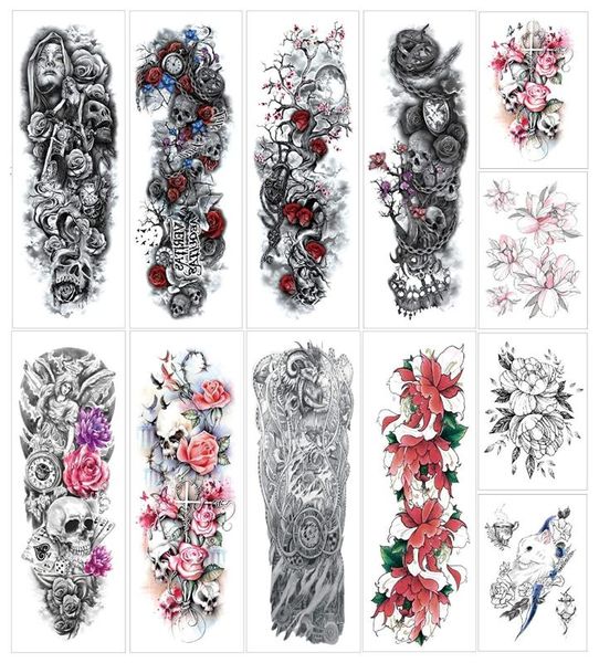 large temporary tattoos and full arm sleeve tattoo sticker black animal eye flower fake tattoos sleeve body art for women men 
large temporary tattoos and full arm sleeve tattoo sticker black animal eye flower fake tattoos sleeve body art for women men
