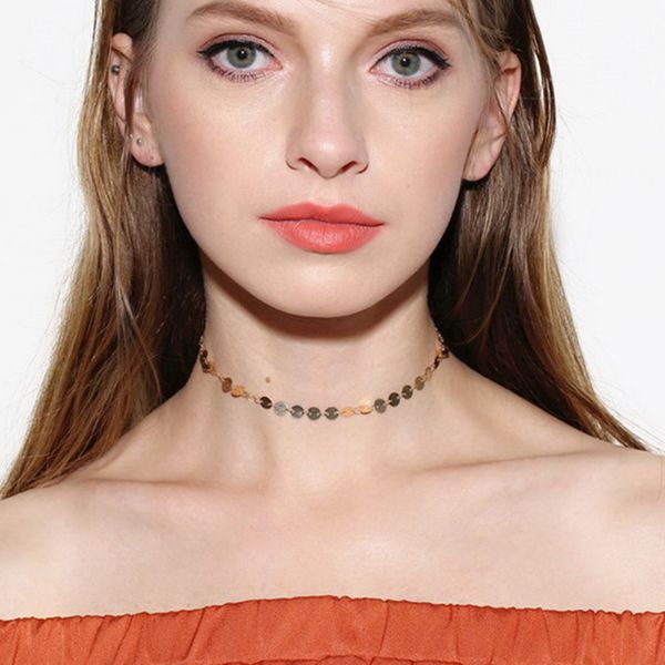 new simple vintage metal chains copper sequin choker necklaces for women girls chocker collar bijoux neck jewelry gifts xr219, Golden;silver
new simple vintage metal chains copper sequin choker necklaces for women girls chocker collar bijoux neck jewelry gifts xr219, Golden;silver