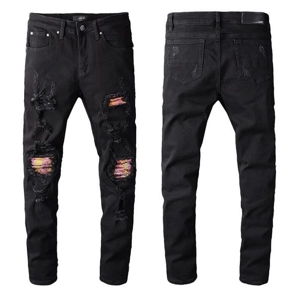 european standing men's jeans, men's jeans, a pair of skinny jeans and black embroidered skulls#0143, Blue
european standing men's jeans, men's jeans, a pair of skinny jeans and black embroidered skulls#0143, Blue