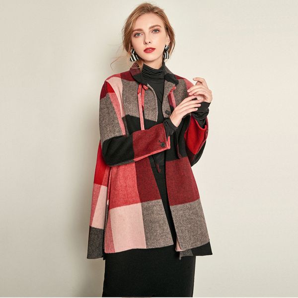 winter 15.8% cashmere coat plaid warm winter coat women wool office lady slim female overcoat oversize plussize cloak, Black
winter 15.8% cashmere coat plaid warm winter coat women wool office lady slim female overcoat oversize plussize cloak, Black