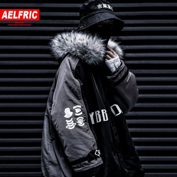 aelfric hip hop fur detachable mens hooded parkas jackets 2019 harajuku ribbons casual streetwear male thick padded coats, Black
aelfric hip hop fur detachable mens hooded parkas jackets 2019 harajuku ribbons casual streetwear male thick padded coats, Black