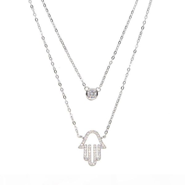 2018 new double layer silver necklace sterling silver single cz hamsa hand pendant lucky turkish 925 sterling silver jewelry, Golden;silver
2018 new double layer silver necklace sterling silver single cz hamsa hand pendant lucky turkish 925 sterling silver jewelry, Golden;silver