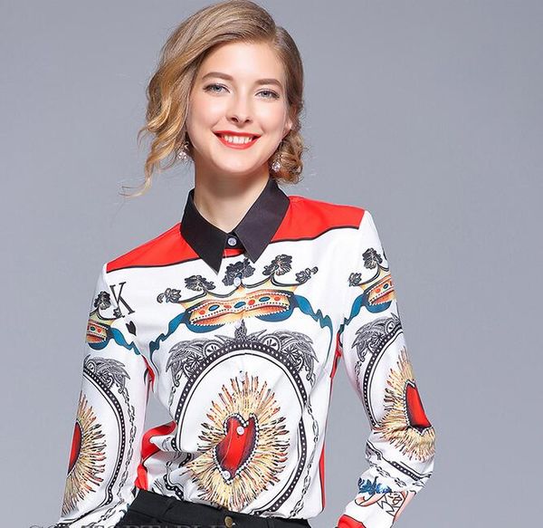 ol style flora scarf printed long sleeve women blouses with single breasted lapel neck ladies shirts fashion printed top, White
ol style flora scarf printed long sleeve women blouses with single breasted lapel neck ladies shirts fashion printed top, White
