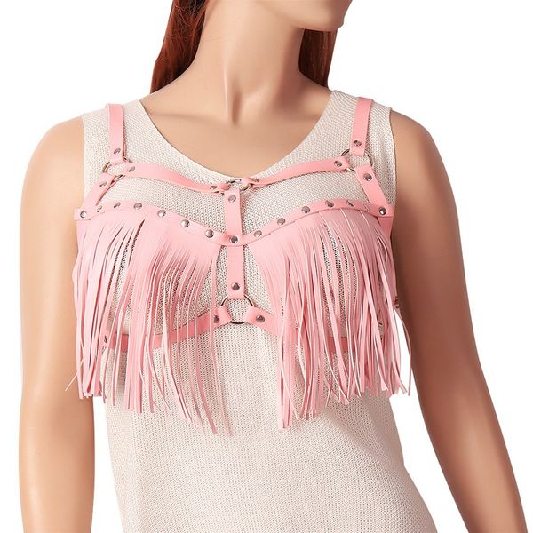 pink leather harness bra tassel boho punk bondage women lingerie straps chest belt adjustable art dance halloween rave, Black;white
pink leather harness bra tassel boho punk bondage women lingerie straps chest belt adjustable art dance halloween rave, Black;white