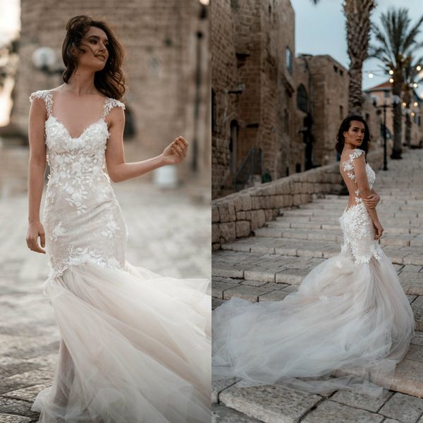 lace mermaid wedding dresses cap sleeve appliqued sweep train v neck boho wedding dress bridal gowns backless plus size beach wedding dress, White
lace mermaid wedding dresses cap sleeve appliqued sweep train v neck boho wedding dress bridal gowns backless plus size beach wedding dress, White
