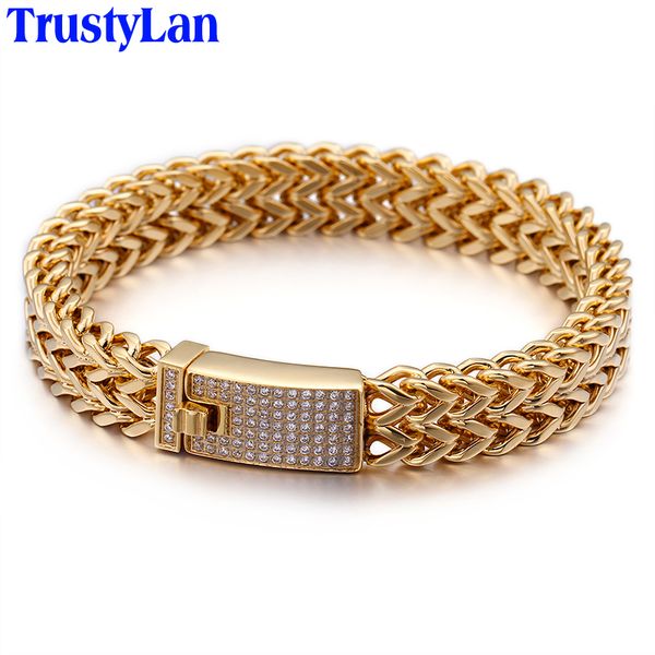 trustylan luxury never fade gold/silver color men jewelry punk rock stainless steel friend men bracelet with shiny cz, Golden;silver
trustylan luxury never fade gold/silver color men jewelry punk rock stainless steel friend men bracelet with shiny cz, Golden;silver