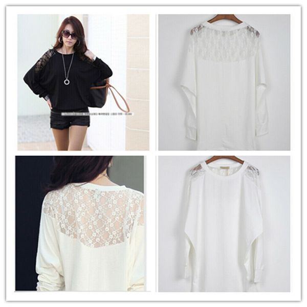 long sleeve lace patchwork patchwork up women casual formal shirts elegant t-shirt fagqx, Black
long sleeve lace patchwork patchwork up women casual formal shirts elegant t-shirt fagqx, Black