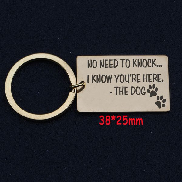 for dog lover jewelry gift engraved no need to knock i know you're here the dog stainless steel keychain, Silver
for dog lover jewelry gift engraved no need to knock i know you're here the dog stainless steel keychain, Silver