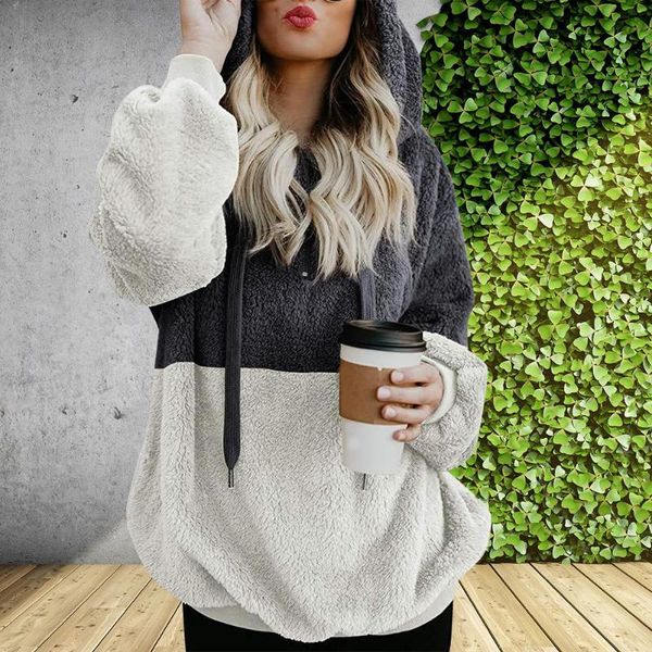 autumn winter fashionable women hoodies splicing color long sleeve warm plush loose pullovers female casual warm hooded, Black
autumn winter fashionable women hoodies splicing color long sleeve warm plush loose pullovers female casual warm hooded, Black