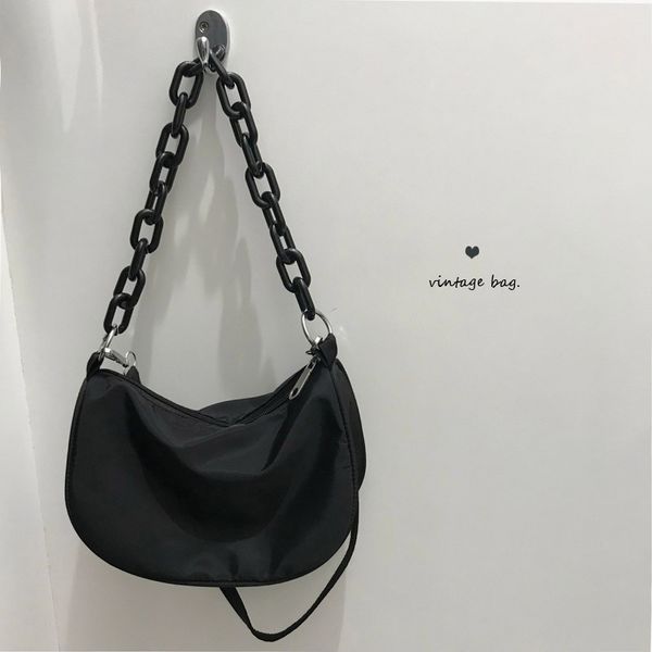 2020 korean nylon baguette designer armpit bag female acrylic chain shoulder bag soild color handbags
2020 korean nylon baguette designer armpit bag female acrylic chain shoulder bag soild color handbags