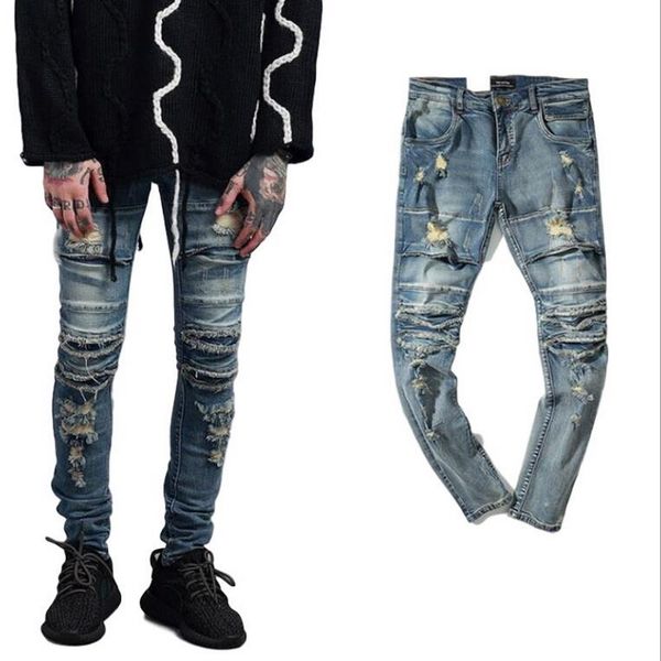 2020 men biker jeans jeans pleated motorcycle biker denim pants men slim elastic yellow punk denim trousers plus size 28~42, Blue
2020 men biker jeans jeans pleated motorcycle biker denim pants men slim elastic yellow punk denim trousers plus size 28~42, Blue